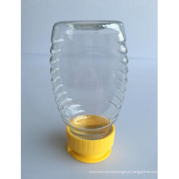 Garrafa 250g / 180ml Garrafas de mel de abelha plástico Garrafas de mel de garrafa de mel Garrafa de ketchup Garrafa de maionese com tampas de válvula de silicone